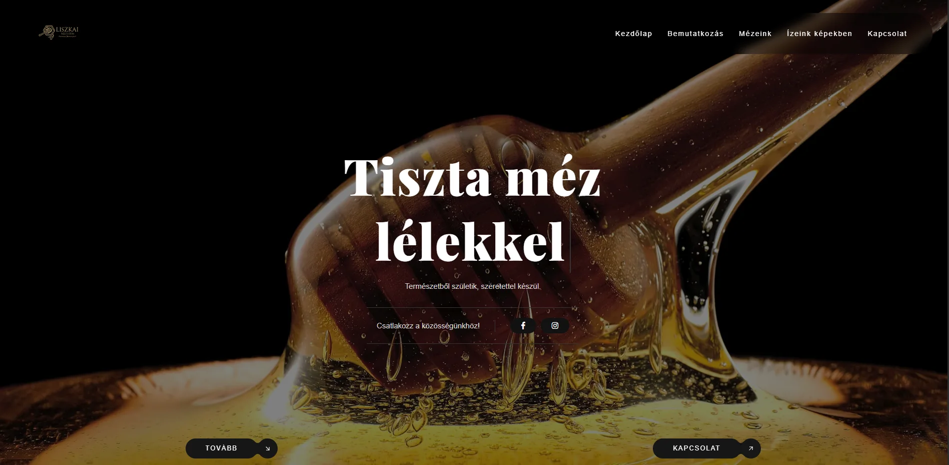 Liszkai Mézüzem – bemutatkozó weboldal