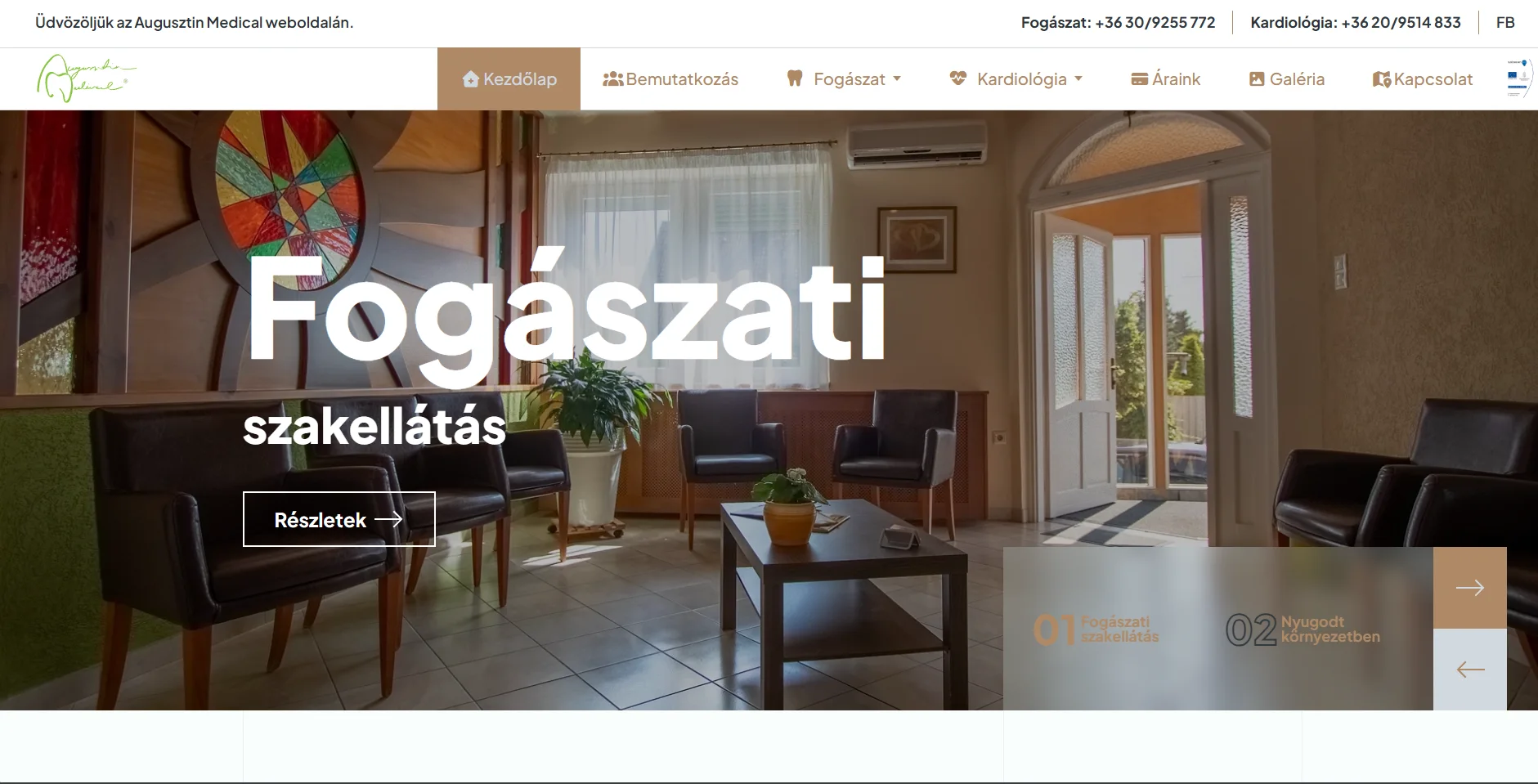 Augusztin Medical – bemutatkozó weboldal